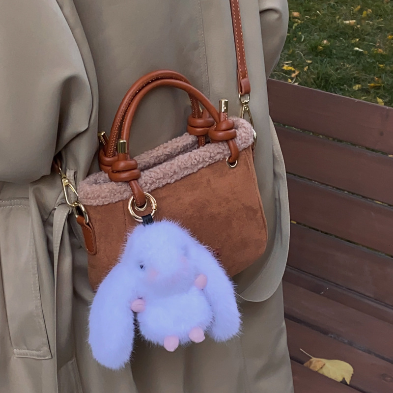 2025S Designer Women s Bag Strawberry Pie Pillow for Women New Cute Plush Handheld Small Square Hairy Crossbody Bag