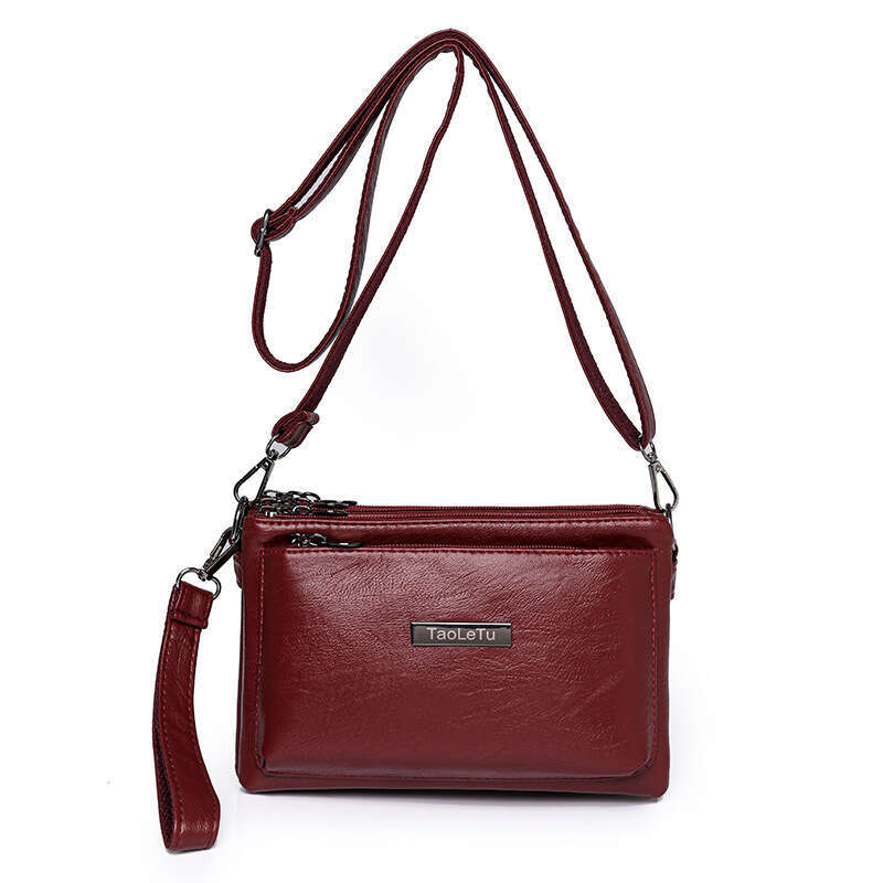 Niche texture shoulder for women 2025 new fashionable multi compartment women's coin purse soft leather handbag carrying crossbody bag