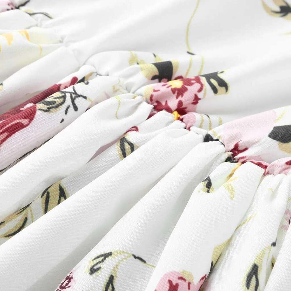 Spring Autumn Vintage Wer Ral Print Maxi Dress Office Lady Fashion Mujer Elegant Long Sleeve O-Neck Dresses For Women 2023