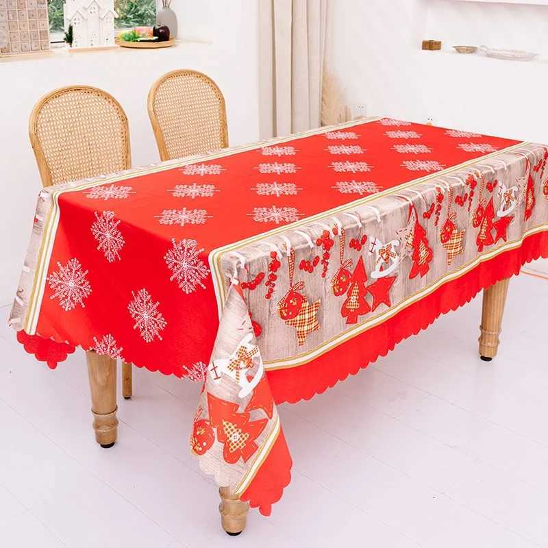 Christmas 140180cm Christmas Tablecloth Table Cover Decorative Ornament New Year Home Party Desktop Foldable Tablecloth Navidad Decor Y251113