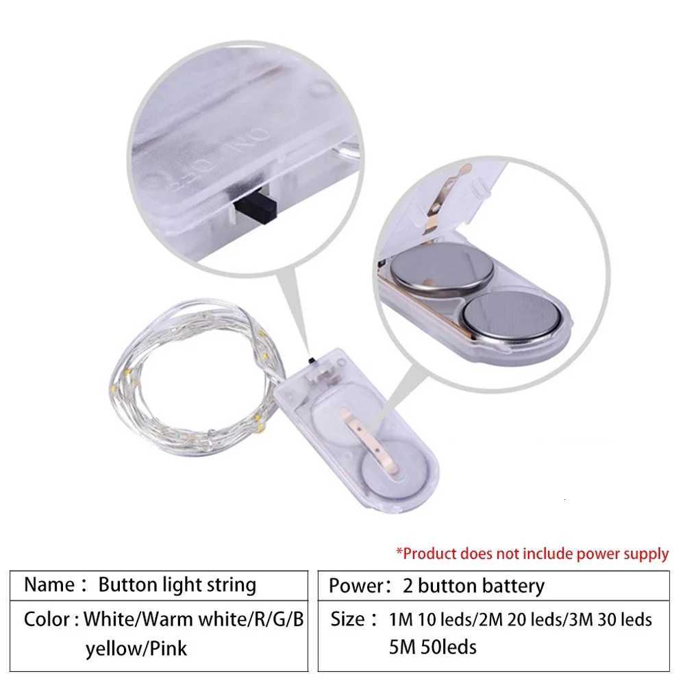 Waterproof Fairy Light Copper Wire LED String lights Battery Powered 1M 2M 3M Garland Christmas Wedding Party Decoration Lamp M251113