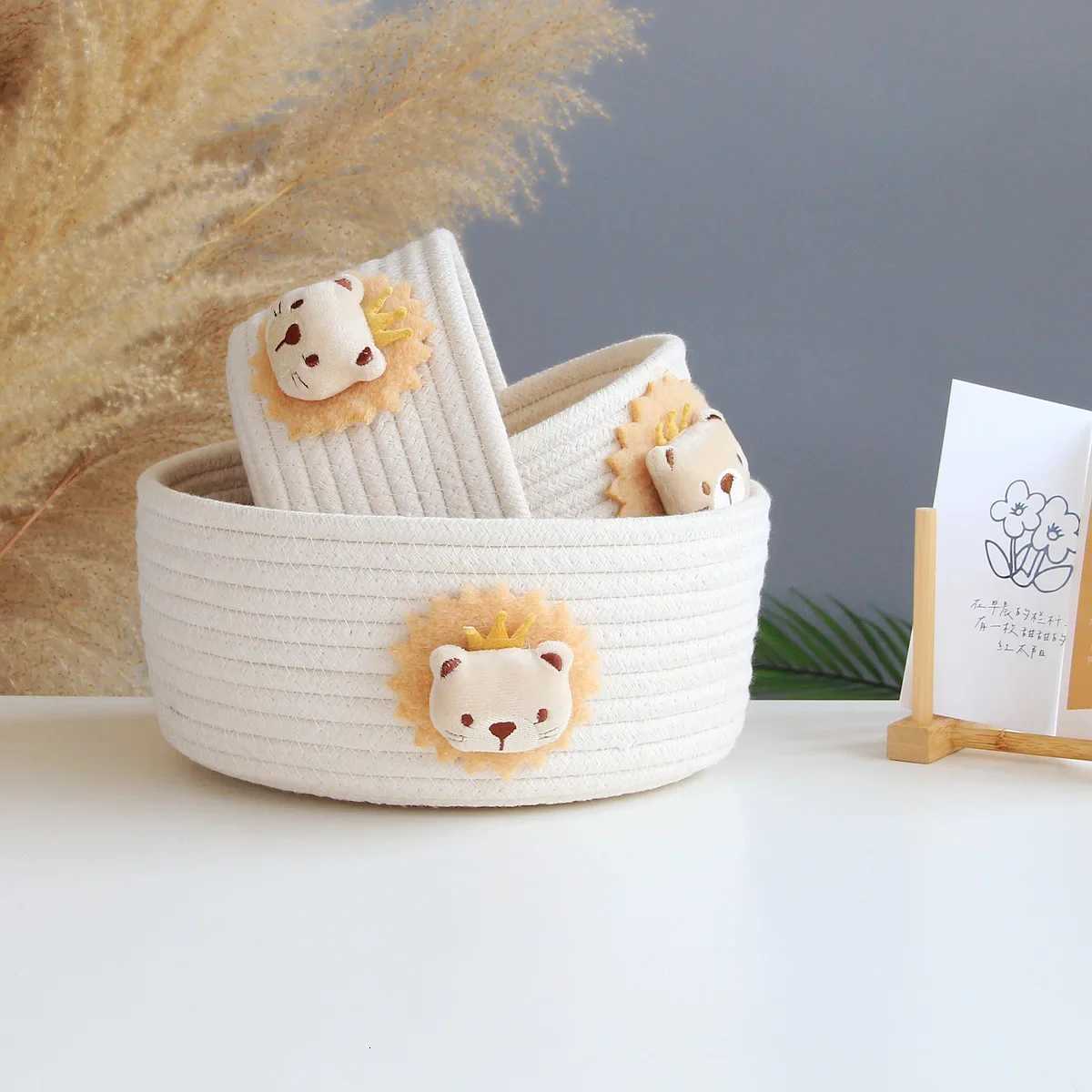 3D Pattern Design Cute Storage Baskets Simple Desktop Sundries Key Arrange Organizer Household Snacks Brages Sorting Tool Y251112