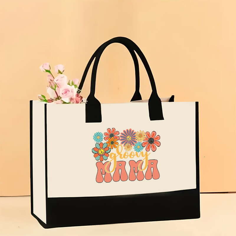designer bag Hot selling canvas shoulder large capacity printed tote bag, women's fashionable and lightweight handheld gift shopping bag