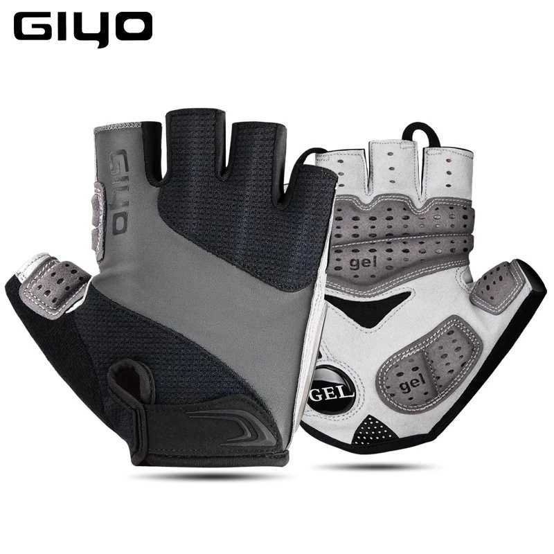 Giyo Cycling Fingerless Gloves Bicycle Half Finger Gel Gloves Lycra Fabric Short Gloves Outdoor Accessories for MTB Road BikeC250412