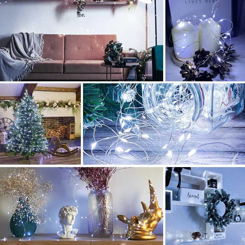 LED Waterproof Remote Copper Wire 5M/10M/20M/30M USB 8Modes String Fairy Light for Party New Year Xmas Christmas Decoration M251113