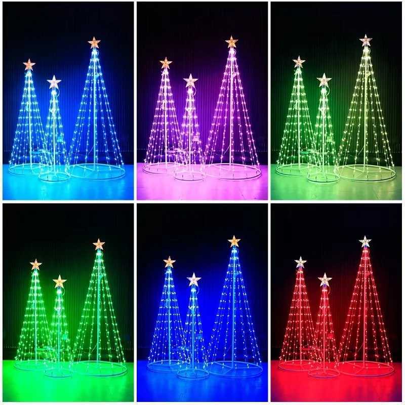 LED Christmas Tree Light String Waterfall Star Lights Outdoor Multicolor for Garden Yard Wedding Party Christmas Tree Top Decor M251113