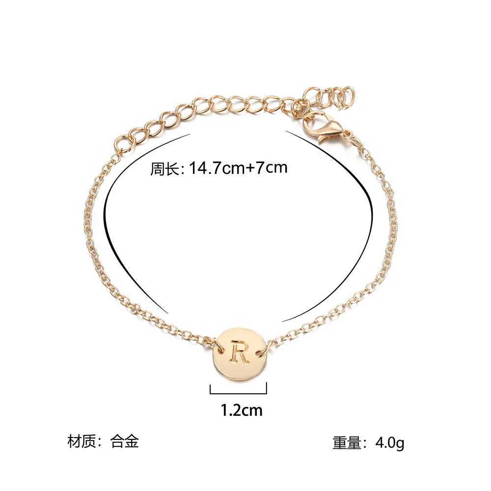 Fashion Gold Color Charm Letter Bracelet For Women Simple DIY Handmade Word Bracelets Bangles Boho Anklets Jewelry WholesaleC250411