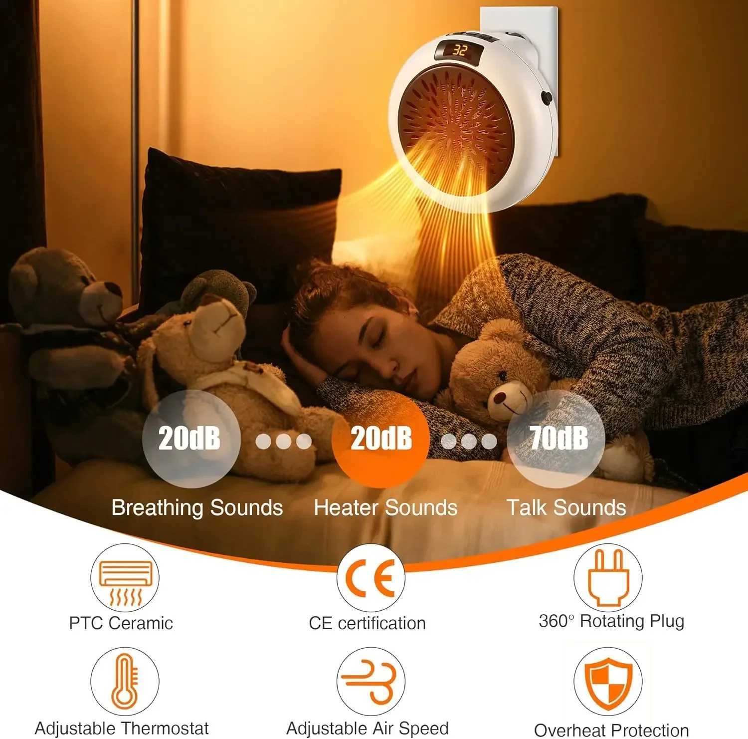 Mini Circular Heater Portable Wall Mounted Desktop Two Electric Heaters Safe Energy Saving Intelligent Constant Temperature Y251113