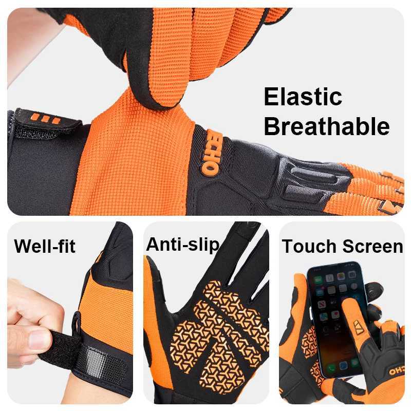 COECHO Cycling Gloves Full Finger Mountain Bike Gloves Shockproof 5MM Palm Pad Anti-Slip Elastic Breathable MTB Bicycle GlovesC250412