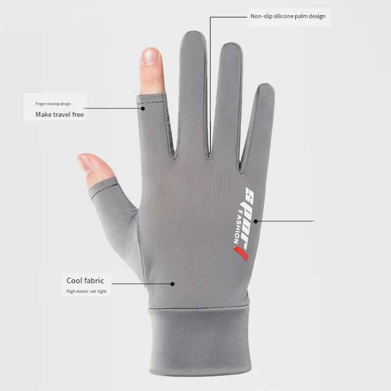 1Pair Fishing Gloves 2 Finger Flip Waterproof Windproof Photograph Men Women Gloves Velvet Warm Protection Fish Angling GlovesC250412