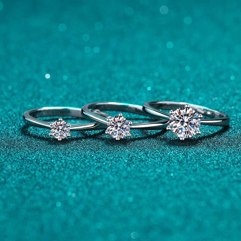 Zircon Diamond Moissanite Wedding Fine Fashion Jewelry Rings 925 Sterling Silver Casual Rings for Ladies