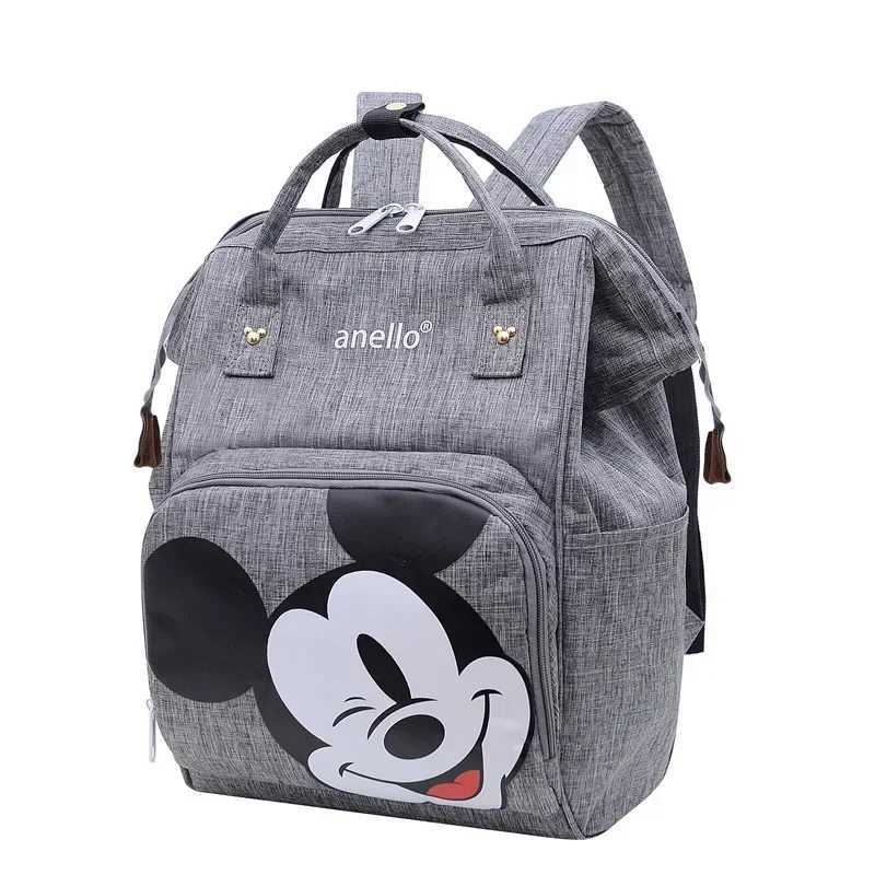 Disney Mickey Mouse Backpack New Cartoon Diaper Bag Mom Baby Boy School Bag Mickey Mouse Large Capacity Storage Bag HandbagXJ250412