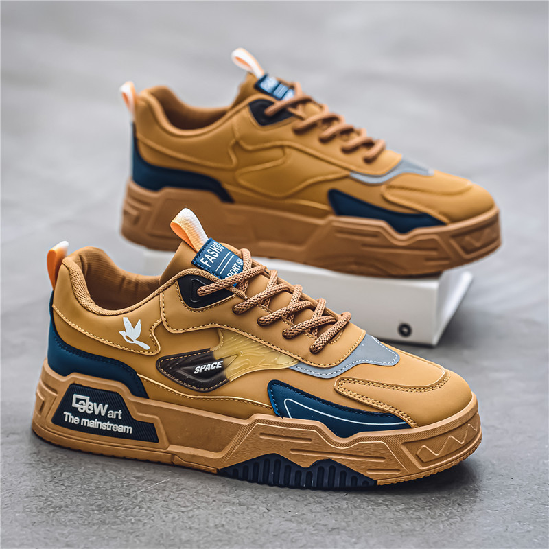 2025 Spring New Men's Low-Top Casual Sneakers - Breathable Leather Athletic Running Shoes for Men, Fashion Versatile Streetwear