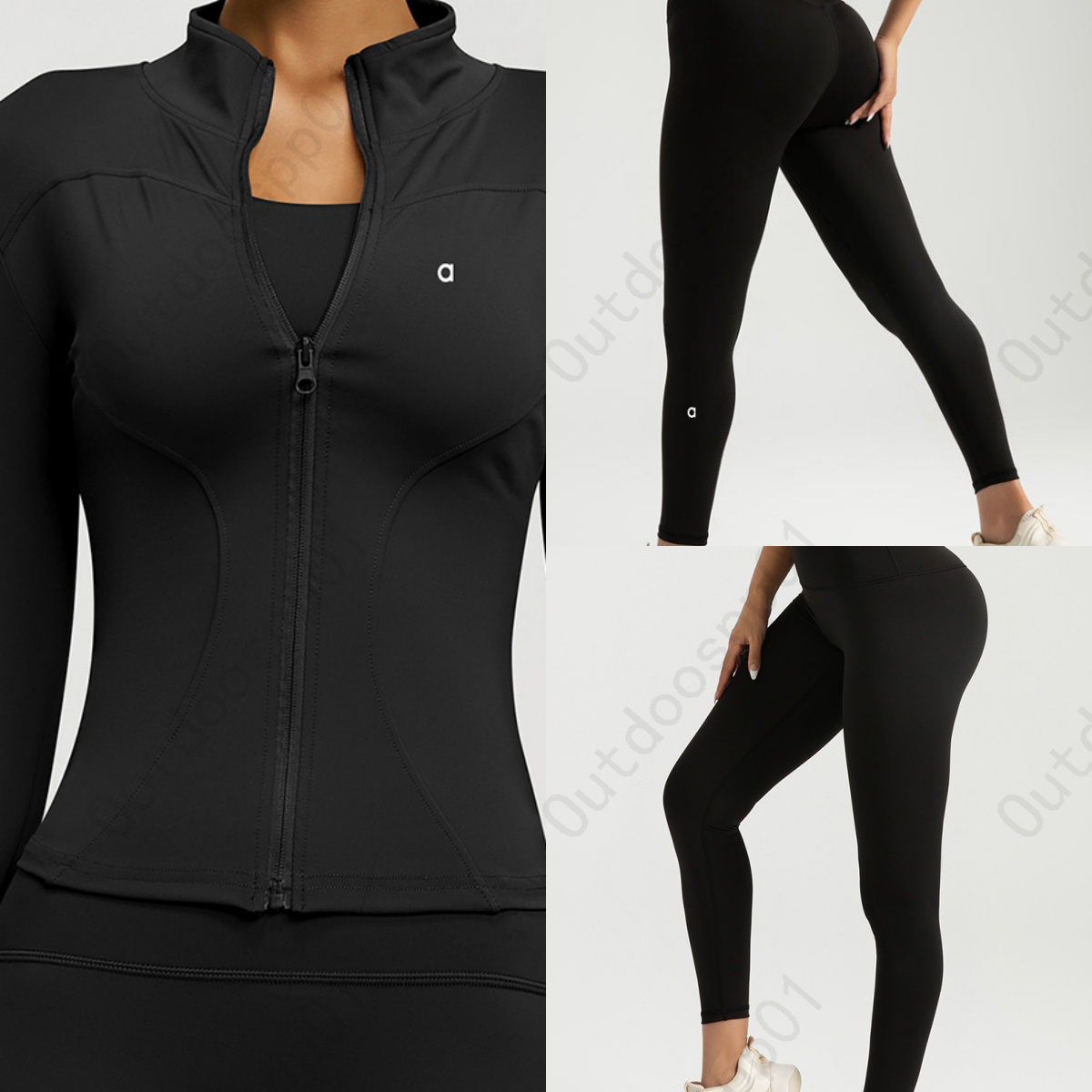 aloaloset women Yoga set gym shirt leggings set Fitness Top Clothes Quick Drying Fitness Top Long Sleeve T Shirts Pilates Sports Running yoga coat gym set