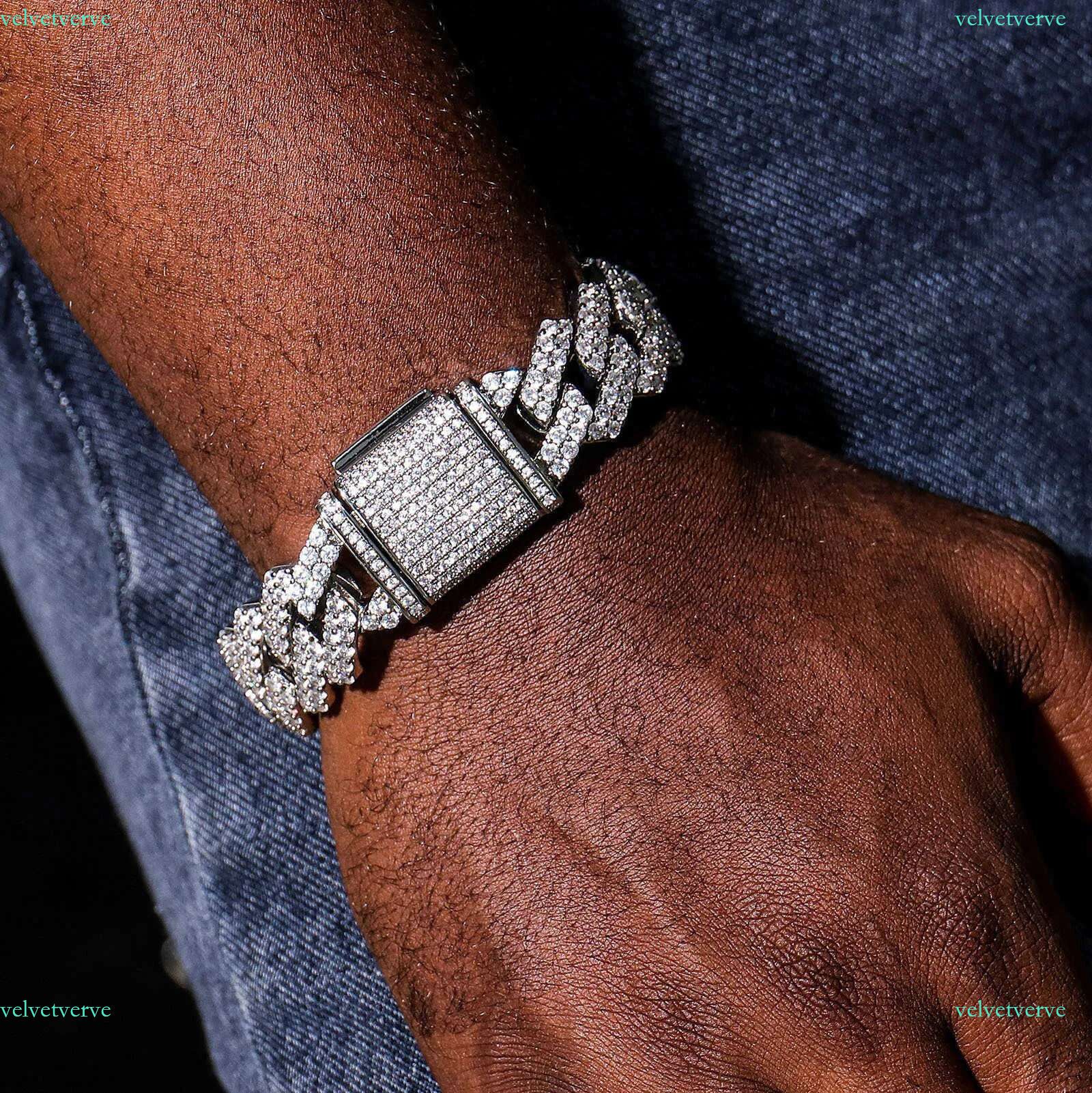 High-end Chain Full Moissanite Cuban Hip Hop 10MM full set for men sier necklace cuban k chain