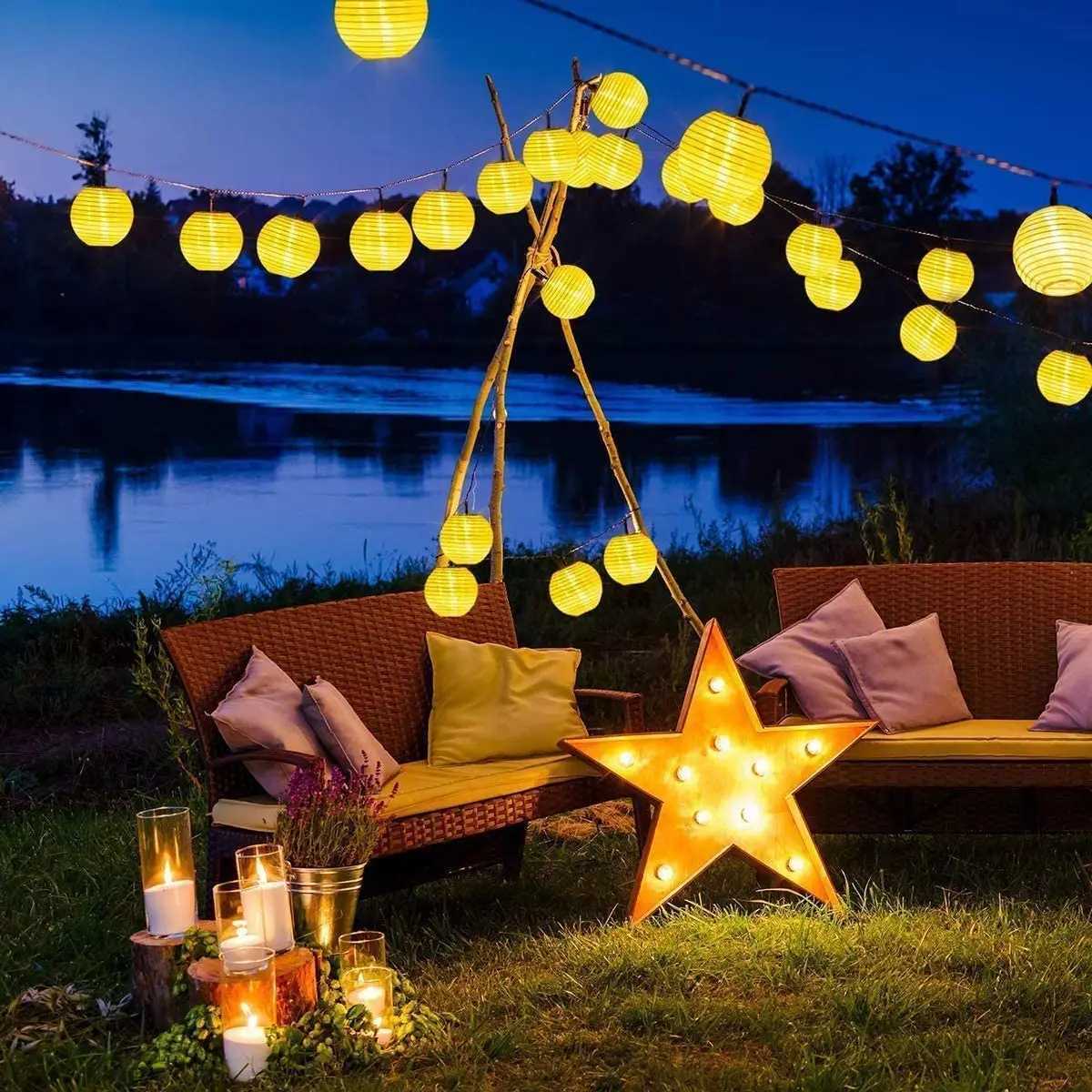 Waterproof Lantern Solar String Fairy Lights 65M 30 LED Outdoor Garland Patio Light Solar Power Lamp Christmas for Garden Decor M251113