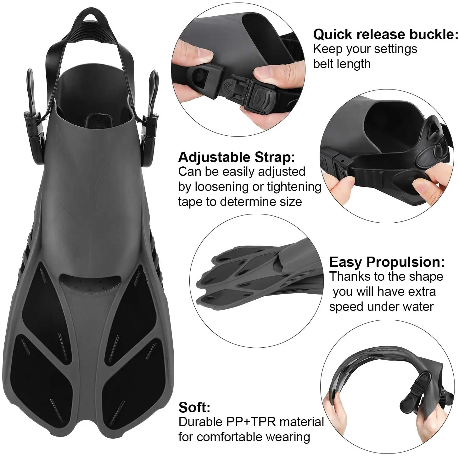 5PCS Set Diving Equipment Diving Mask Breathing Tube Adjustment Diving Fins Anti Fog Snorkeling Set For Water Sports 250411