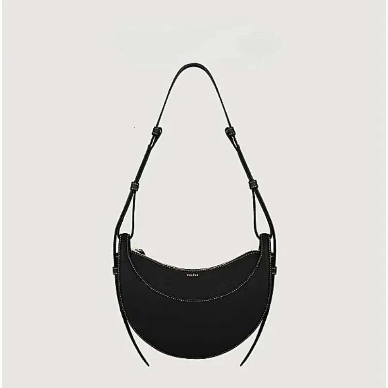 Crescent Retro Single Shoulder Niche Genuine Leather Cowhide Women's Armpit Crossbody Bag