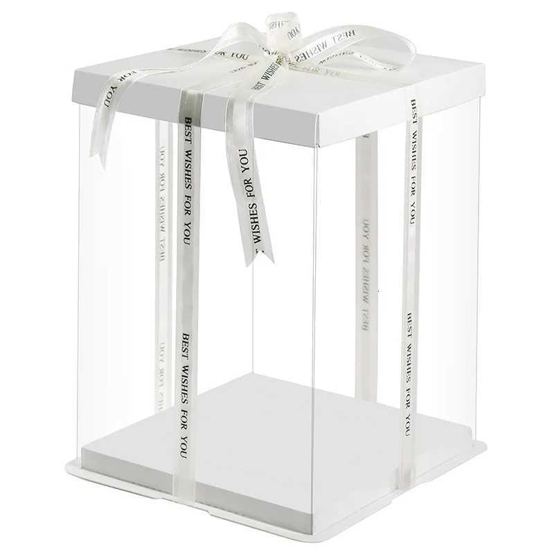 30cm Clear Rose Teddy Bear Packaging Box PVC Transparent Gift Cake Boxes for Wedding Anniversary Birthday Baby Shower SuppliesM251113