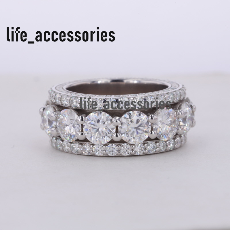 Starsgem Fashion S925 Silver Ring with VVS Clarity DEF Color Moissanite Stone Fine Jewelry Rings