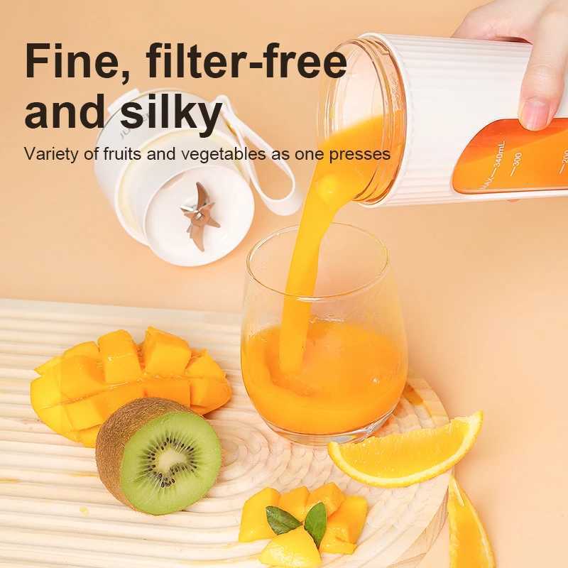 340ml Juicer Household Small Portable Fruit Juice Cup Rechargeable Lcd Display Electric Juicer 14 Blades Outdoor Travel C251113