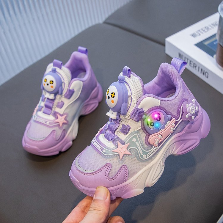 designer shoes 2025 new Girls' shoes autumn style girls' dad shoes children's internet celebrity luminous shoes big kids' sneakers