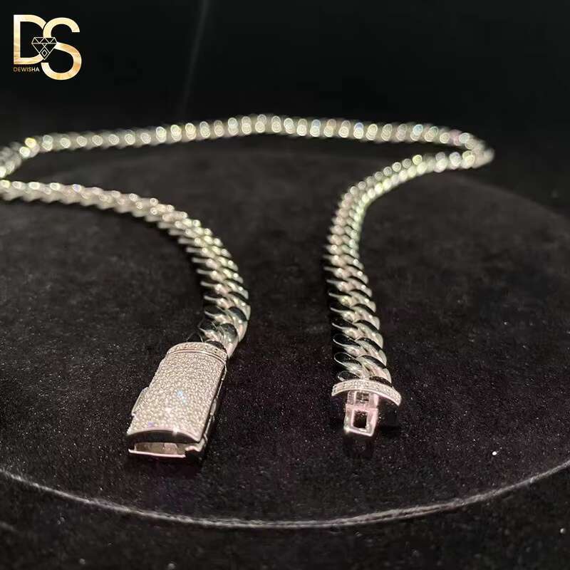 Hip Hop Fashion 8mm Width Rapper Stainless Wholesale Iced Out Cuban Link Chain for Men