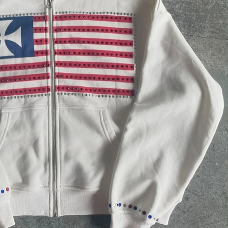 Autumn and winter minimalist color collision pattern women hooded sweatshirt Harajuku Y2k loose zipper sweatshirt 250410
