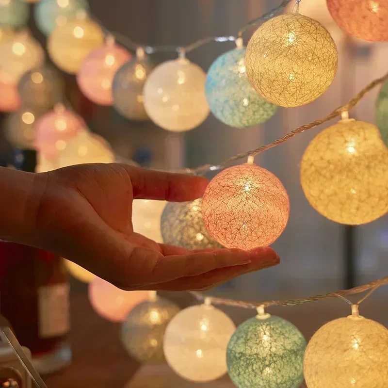 20LED Ball String Lights Lantern Rattan Battery or USB Control Wedding Christmas Decor Lighting Home Party Garden Ornament Lamps M251113