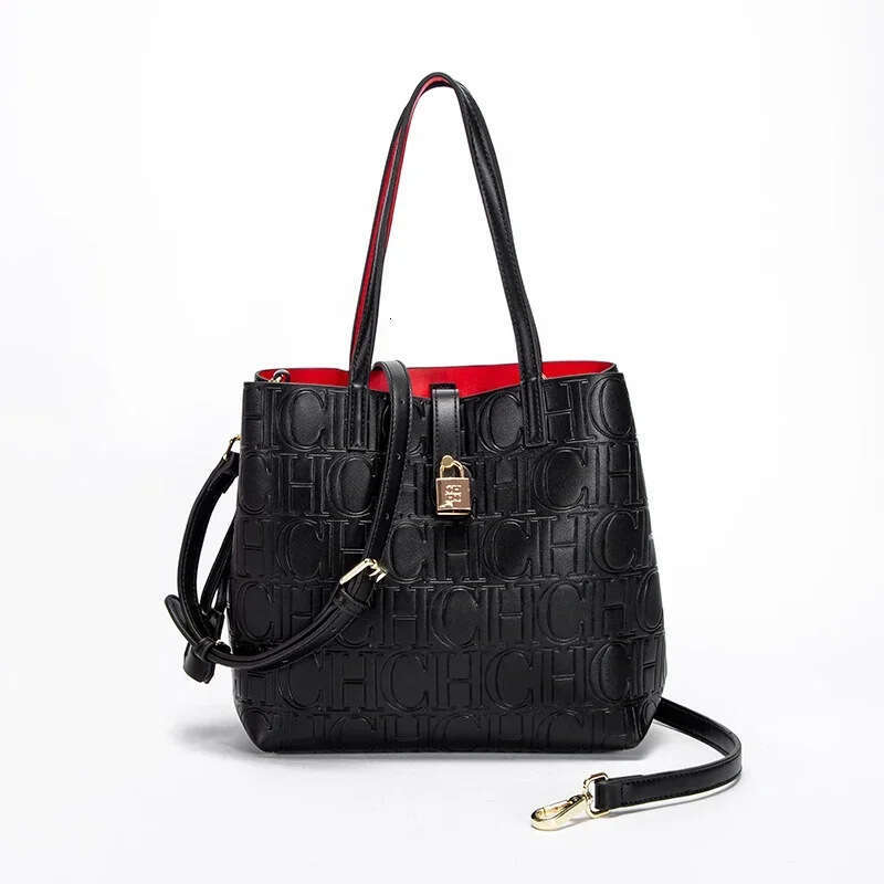 Designer handbag CHHC Simple Large Capacity Embossed Women's Shoulder Solid Color Letter Pattern Design Luxury Bag Crossbody