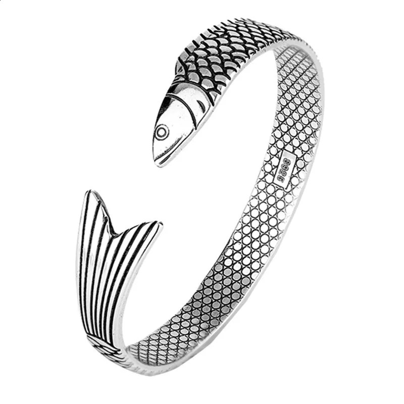 Creative Fashion Personality Lucky Wealth Transfer Dragon Bracelet 925 Pure Silver Jewelry Fish TYB110 250410