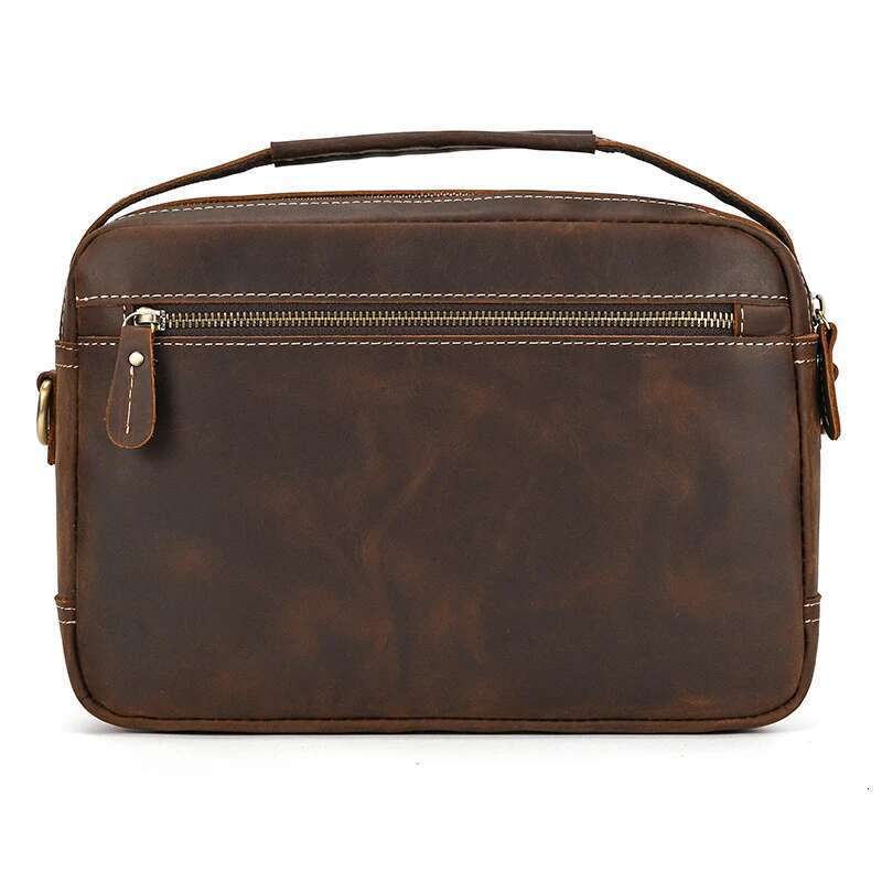 Big Shoulder Genuine Leather Crossbody Bag For Male Retro Fashion Style Men's Messenger Sg Bags With Handle Handbags