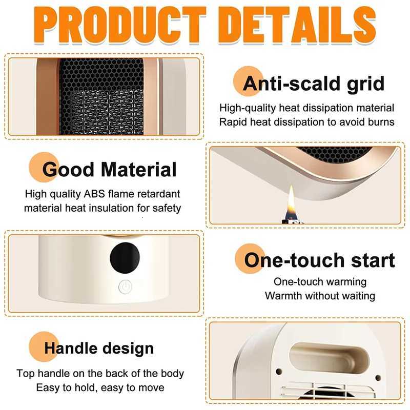 New High Power European and American Standard Desktop Heater Ceramic PTC Household Foot Warmer Electric Heater Y251113as