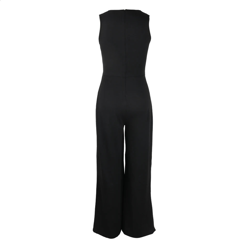 Womens jumpsuit casual solid bodysuit plus size summer womens fashionable retro onepiece pants 250411