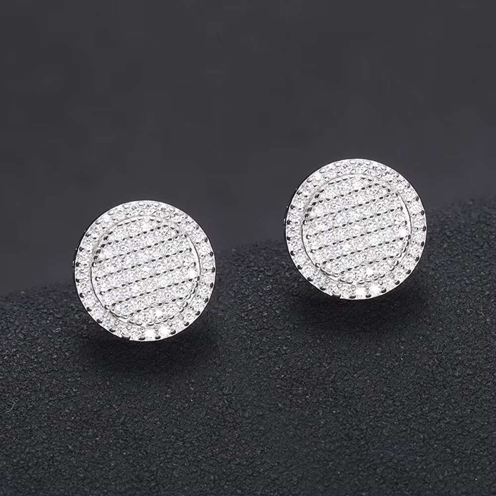 1.2mm Round Moissanite Earrings for Women S925 Silver Real Diamonds Ear Studs Men Earrings Jewelry Pass Tester Round Earrings