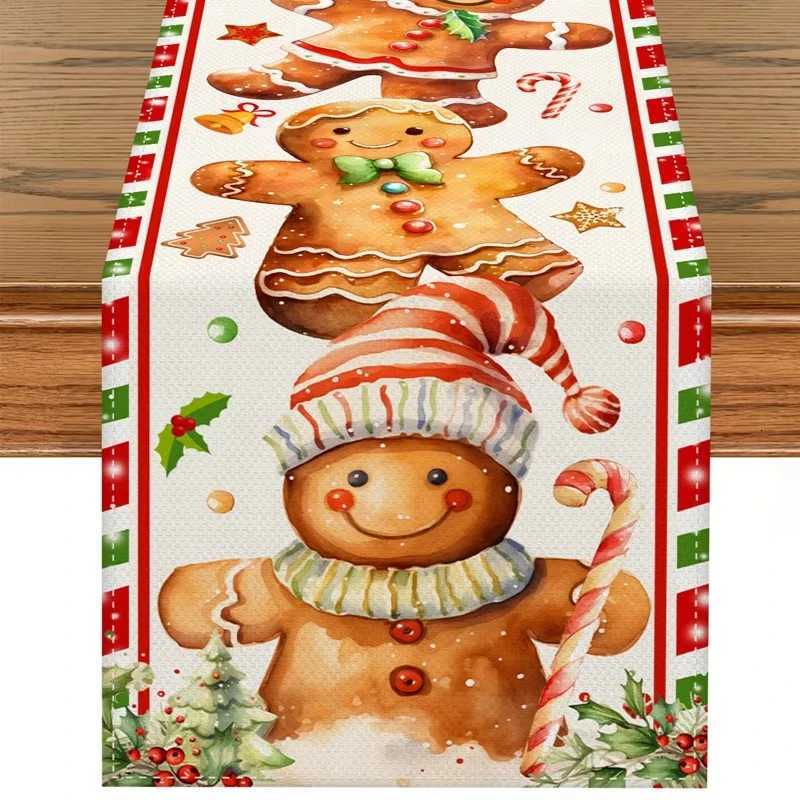 Christmas VIKAMA Christmas Gingerbread Man Cartoon Table Flag Holiday Atmosphere Family Table Decoration Table Flag Holiday Decoration Y251113