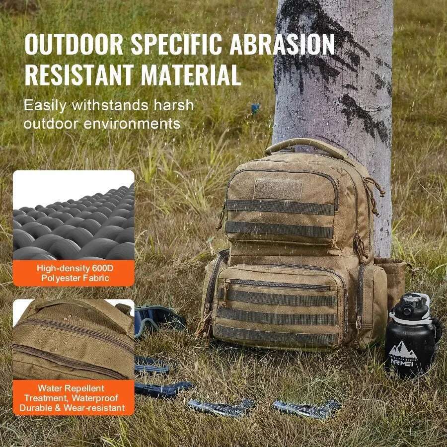 Tactical Range Backpack For 6 Pistols Brown Outdoor Gear Storage Bag