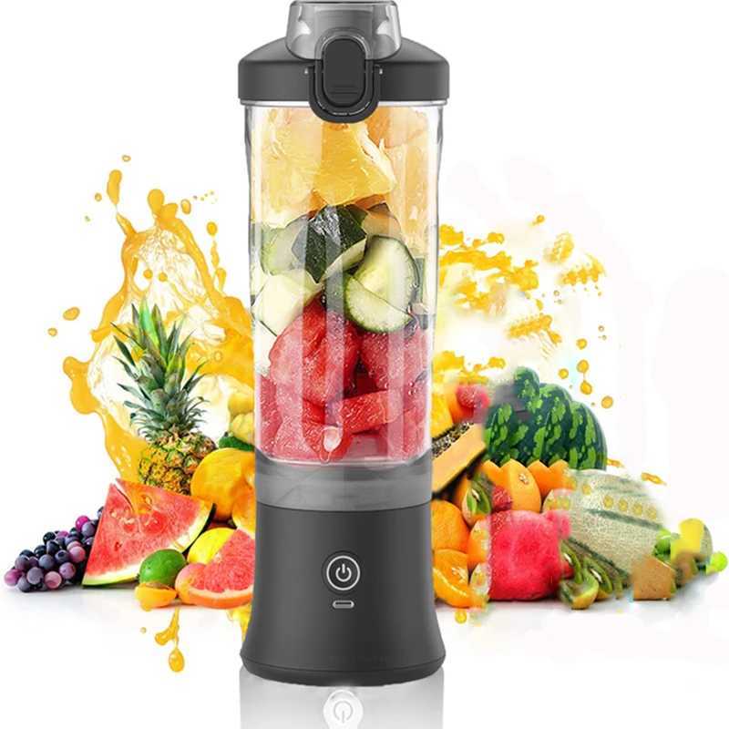 New Portable Blender 600ML Electric Juicer Fruit Mixers 4000mAh USB Rechargeable Smoothie Mini Blender Personal Juicer colorf C251113