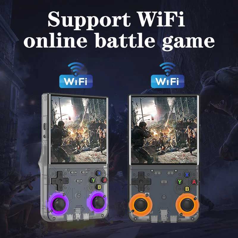 R36 Ultra handheld game controller with built-in 10emulators with RGB lighting effects supports WiFi connectionW251113