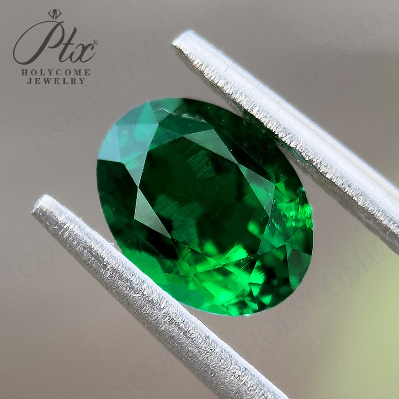 Oval Cut Lab Grown Zambian Green Emerald Hydrothermal 0.3-5CT All Shapes With Inclusions Loose Gemstone Fine Jewelry Supply - view 5