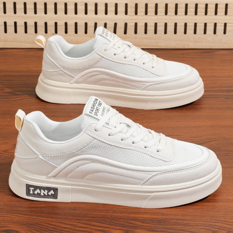 Free Shipping Senior Designer Casual Shoes Men's Sports Shoes Mesh Breathable Fashion Casual White Black