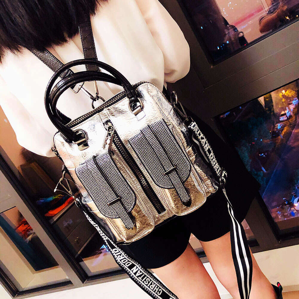 Backpack for Women New Fashionable Large Capacity Single Shoulder with Diamond Inlaid Handbag Trendy Crossbody Bag
