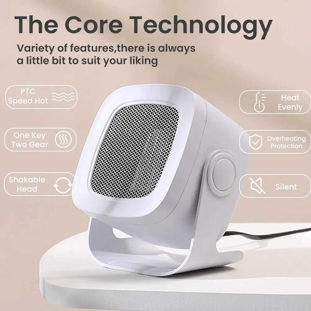2025 2Gears Strong Heating Portable Mini Desktop PTC Heater Electric Hand Leg Feet Warmer Warm Air Blower Fan for Desktop Use Y251113
