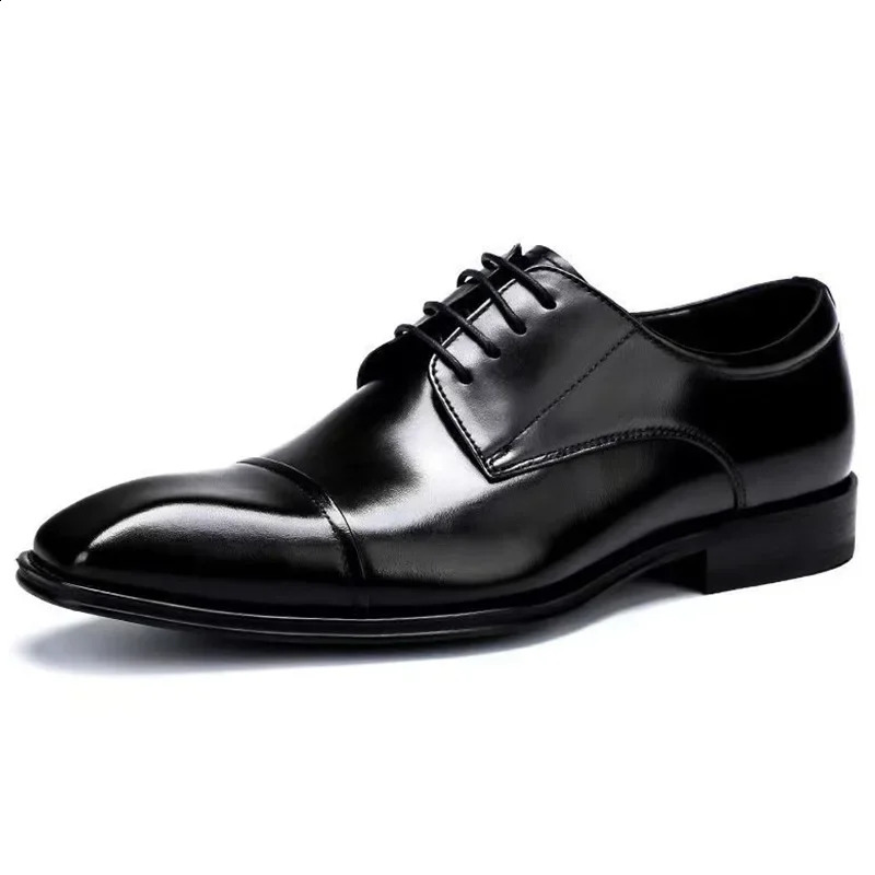 Business Formal Black Leather Shoes Men Fashion Casual Formal Shoes Classic Italian Formal Leather Casual Shoes 250410