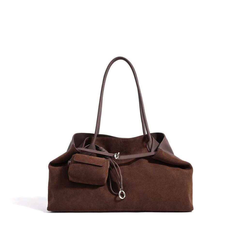 Motingsome Suede Genuine Woman Casual Tote Bag With Purse Roomy Large Capacity Lady Vacation Shoulder Handbag 2025 New