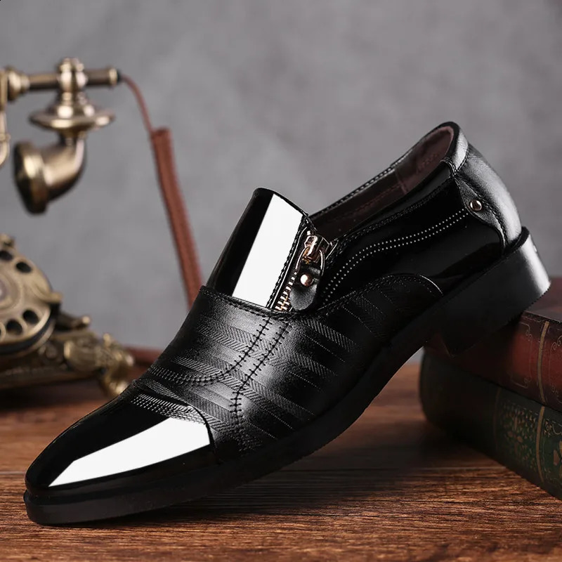 Large Size Men Casual Business Formal Leather Shoes Pointed Toe Men Shoes Slip on Casual Lazy Shoes for Men 250410