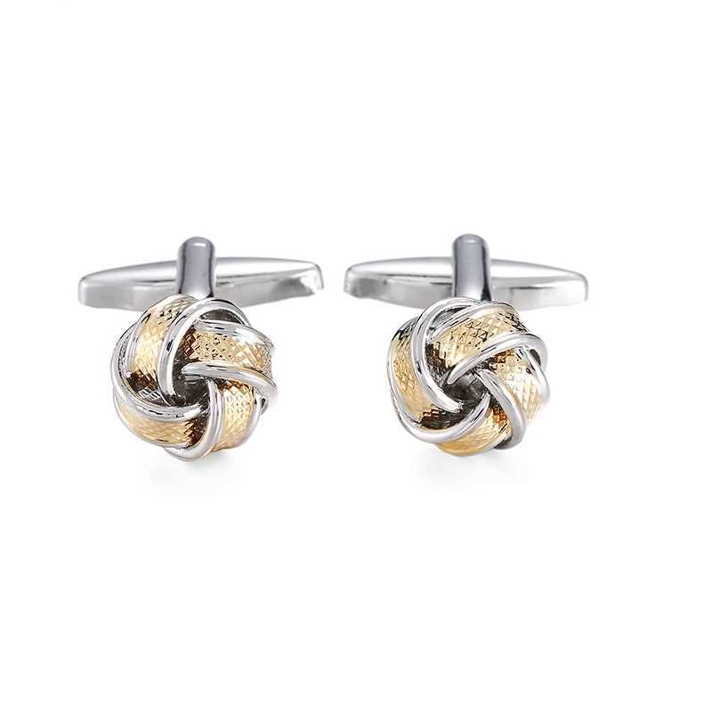 High quality French classic cufflinks twisted cufflinks in gold silver black blue purple mens knot mens jewelry cufflinksT250412