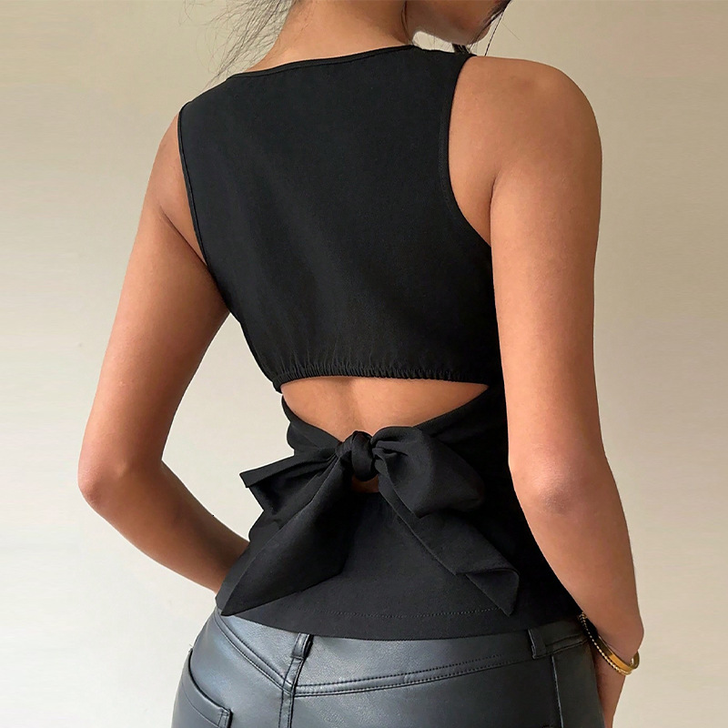 Womens clothing 2025 summer new sexy style small vest elastic sleeveless slim fit top for women