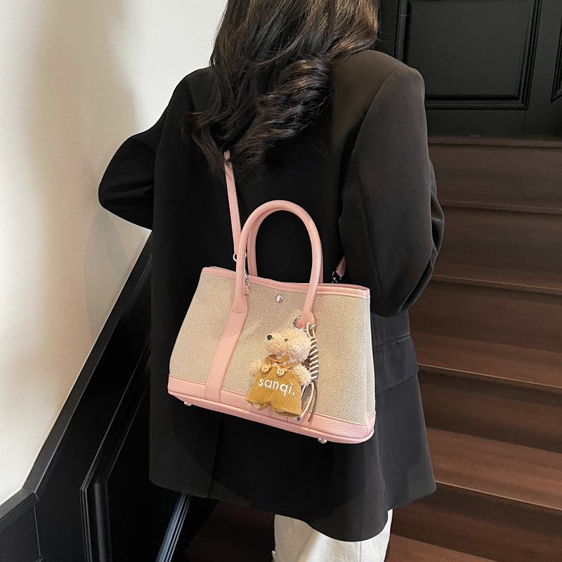 2025S Designer Women S Bag New Fashionable Handheld Bucket For Women In Spring Forest Cute Versatile Canvas Mother And Child Bag Popular Crossbody Bag