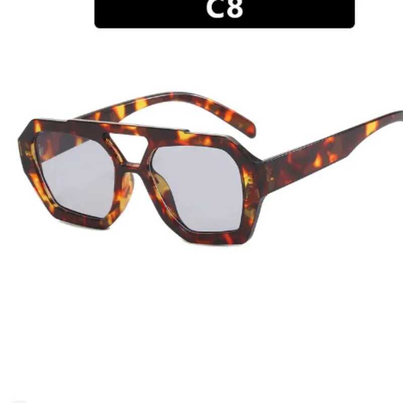Cross Border European and American Double Beam Irregular Sunglasses 2023 New Retro Personzed Sunglasses Popular on the InternC250412